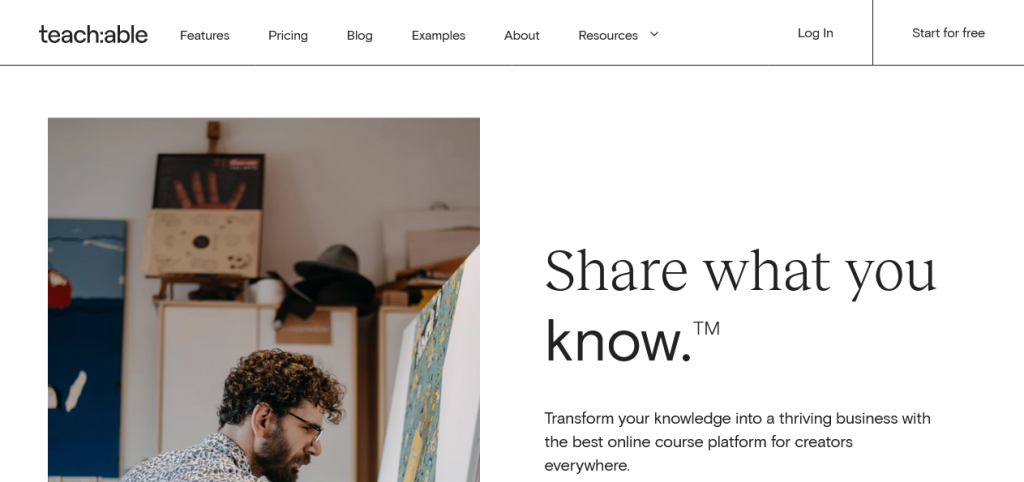 Teachable allows creators and influencers to create courses