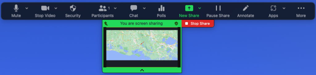 Screen sharing on Zoom