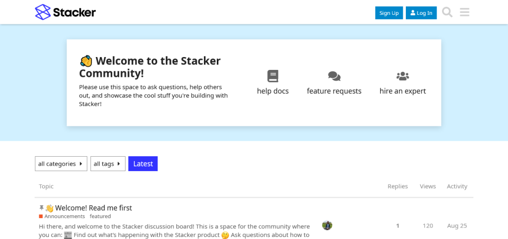 Stacker’s forum