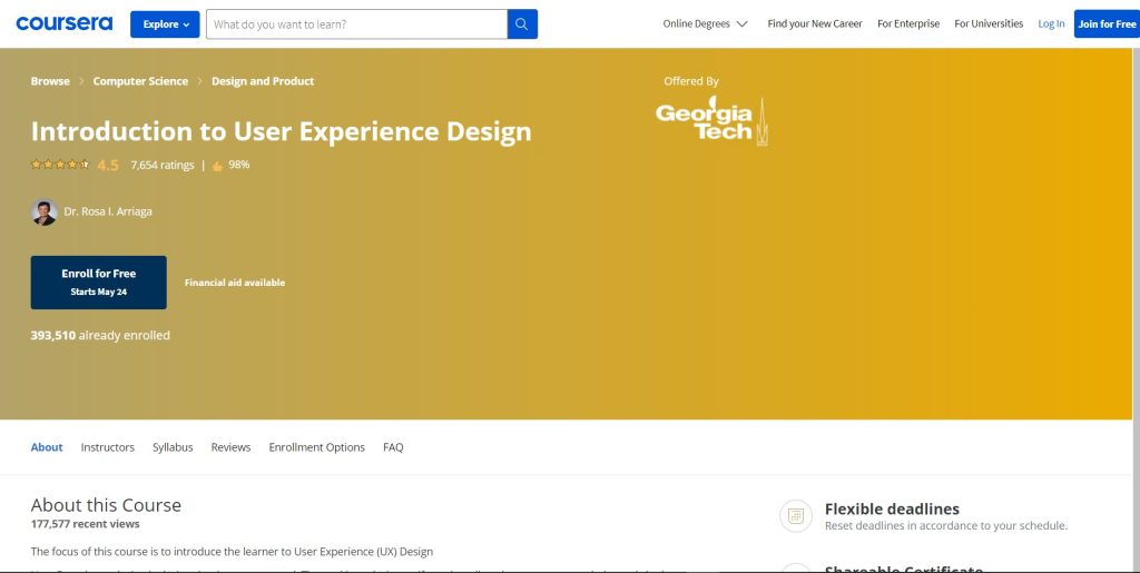 Introduction to User Experience Design by Georgia Institute of Technology 