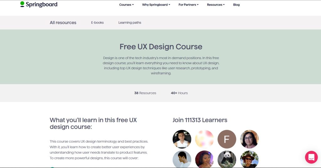 Springboard’s free UX Design Course