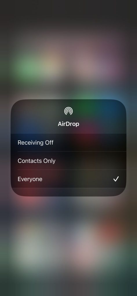 Airdrop preference option