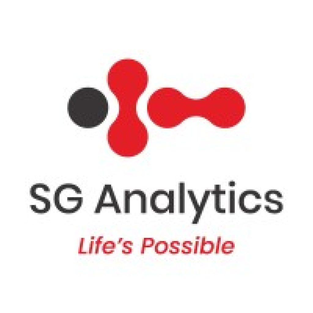 SG analytics logo red and black