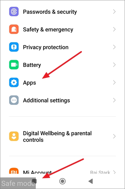 Apps in Safemode