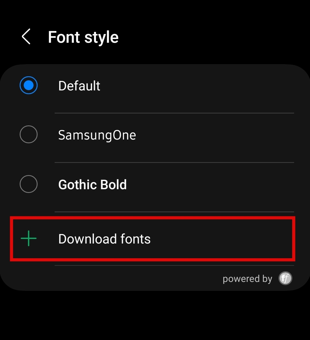 Different Font Style on Samsung