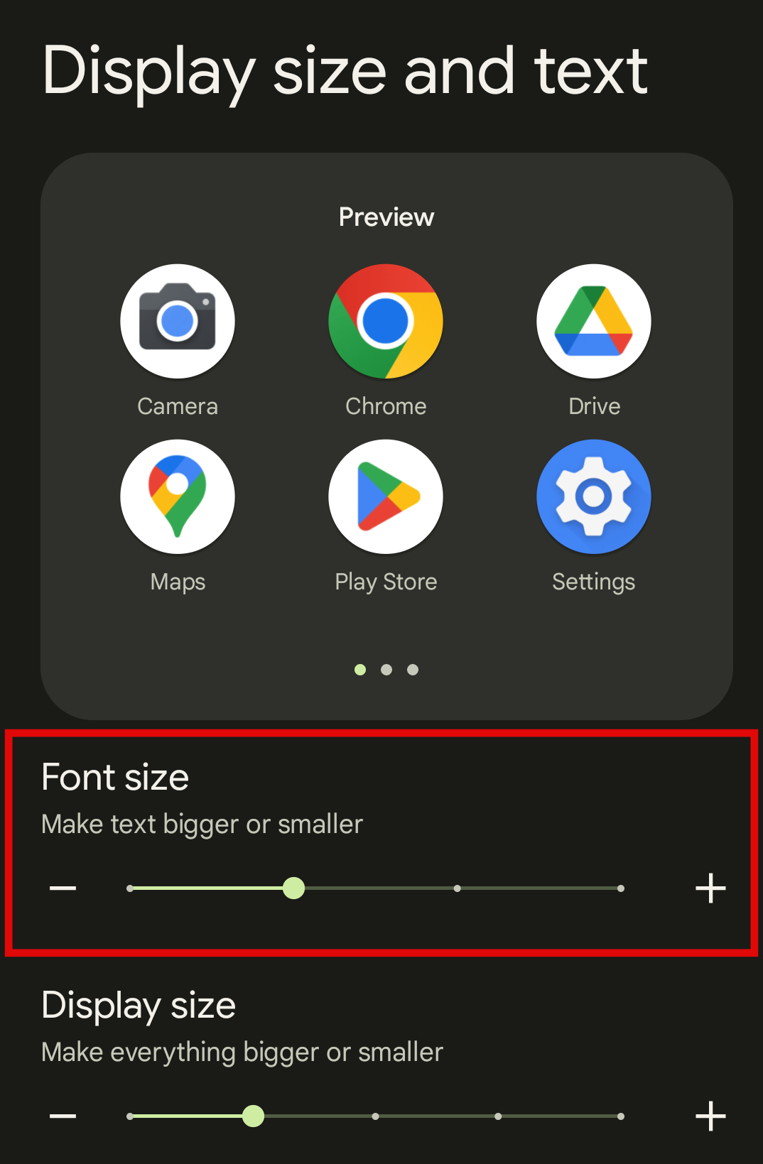 Font Size on Pixel