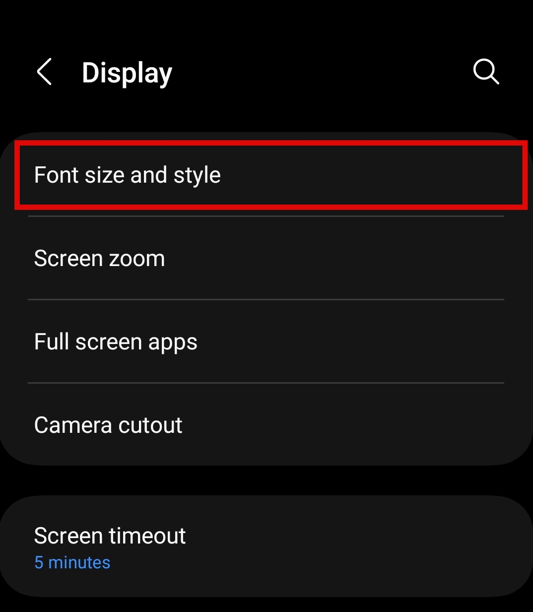 Font Size on Samsung