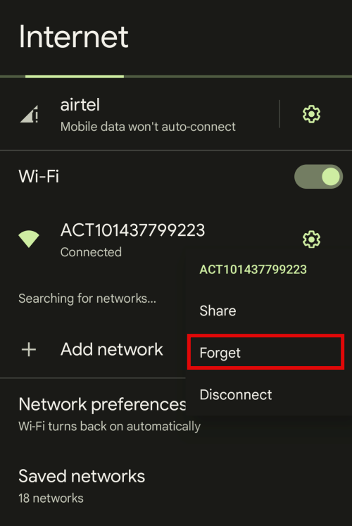 Forget network