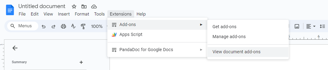 View doc add-ons