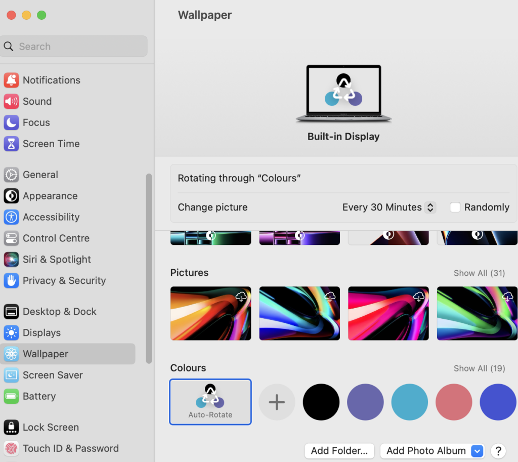 Wallpaper Options in Mac