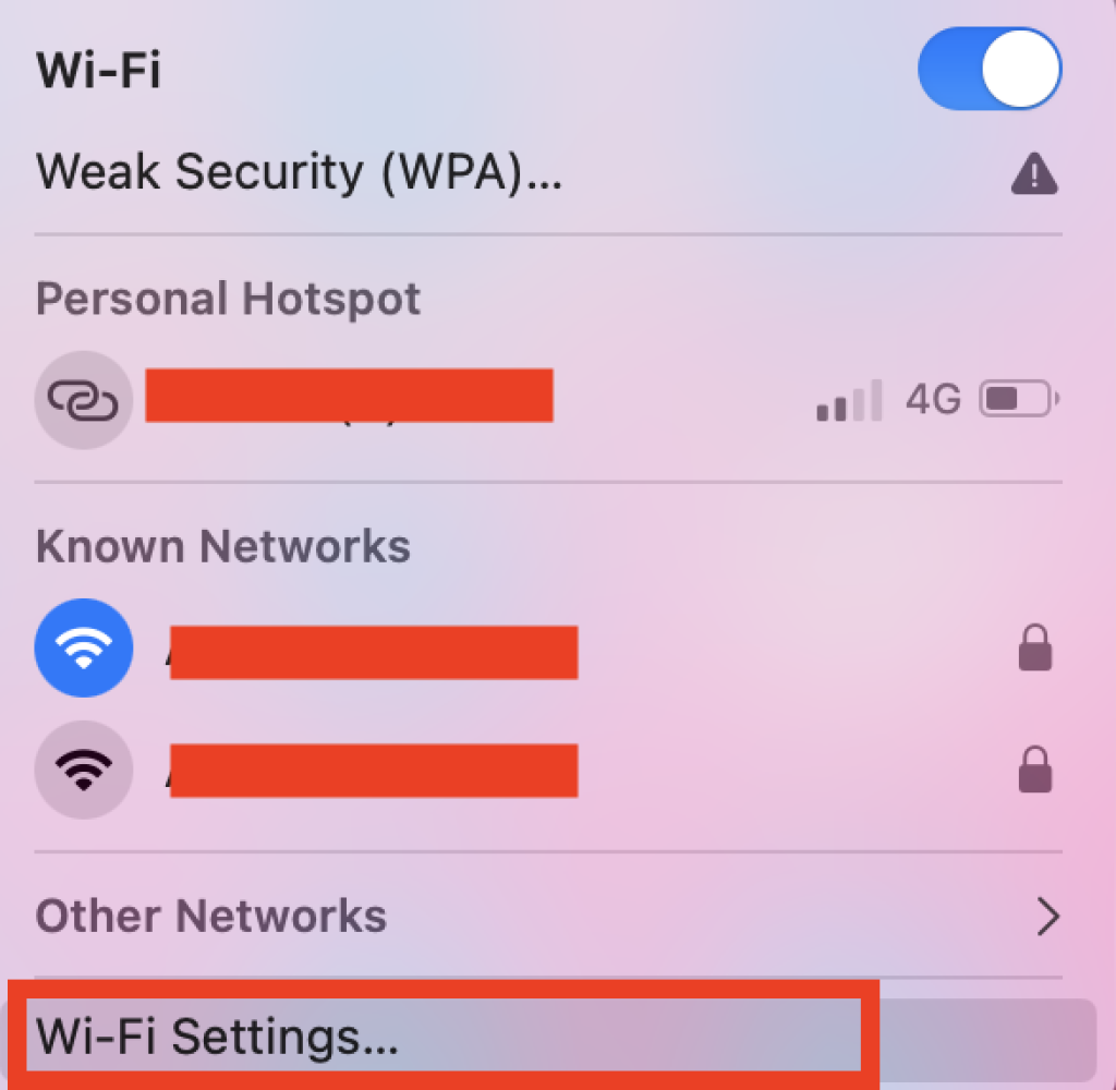 WiFi Settings