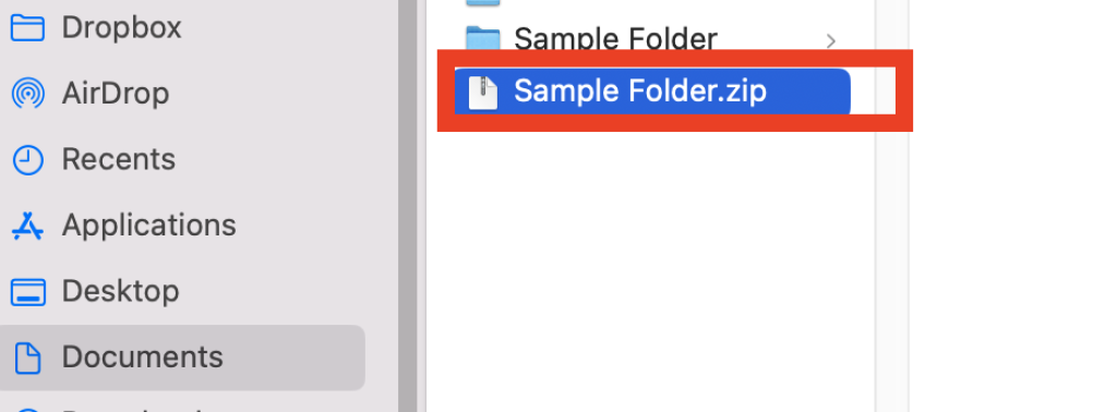 Zip file is created