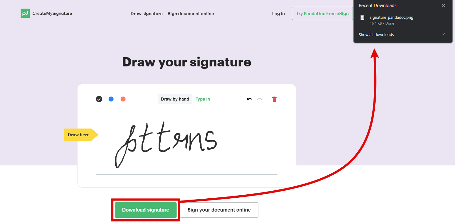 Download signature