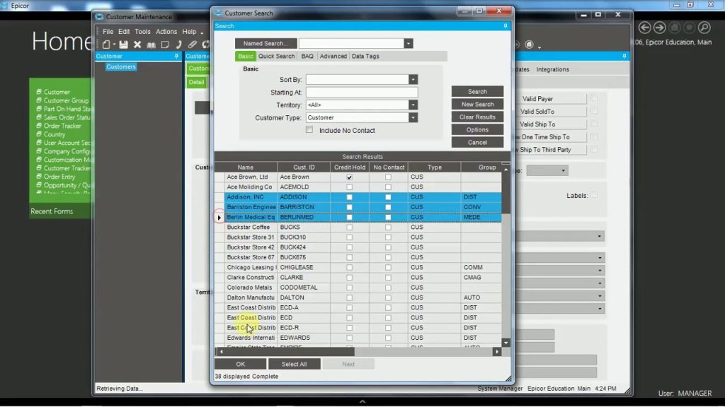 Epicor best manufacturing ERP software screenshot