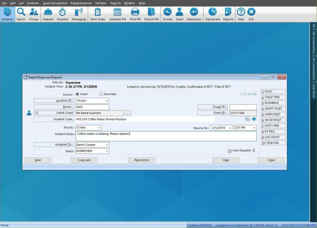 guestware best hotel CRM software example