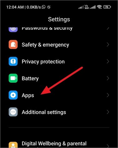 Open app settings