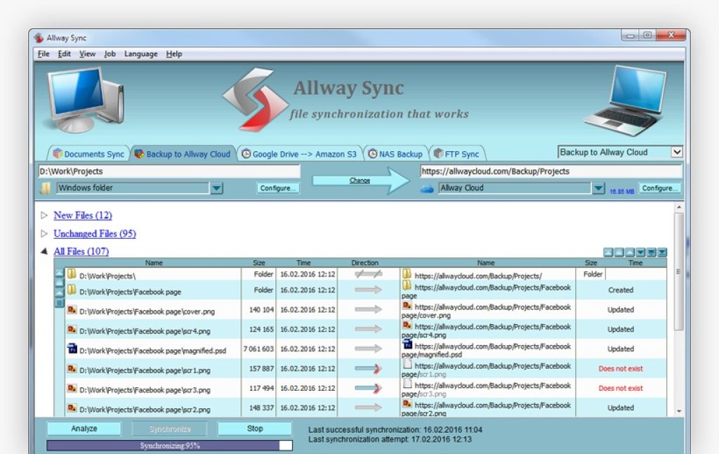 allway sync file synchronization project dashboard