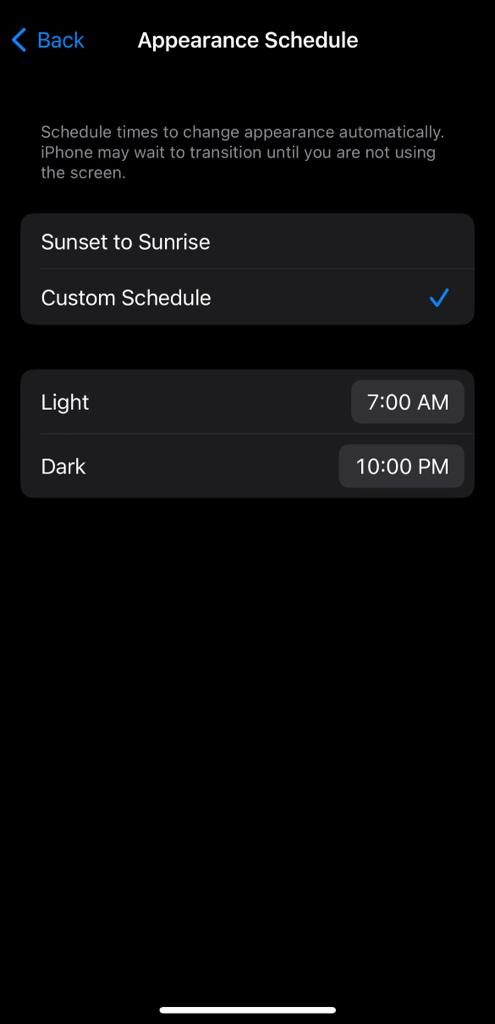 Custom schedule