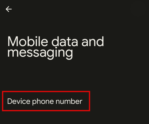 Device phone number option - Pixel