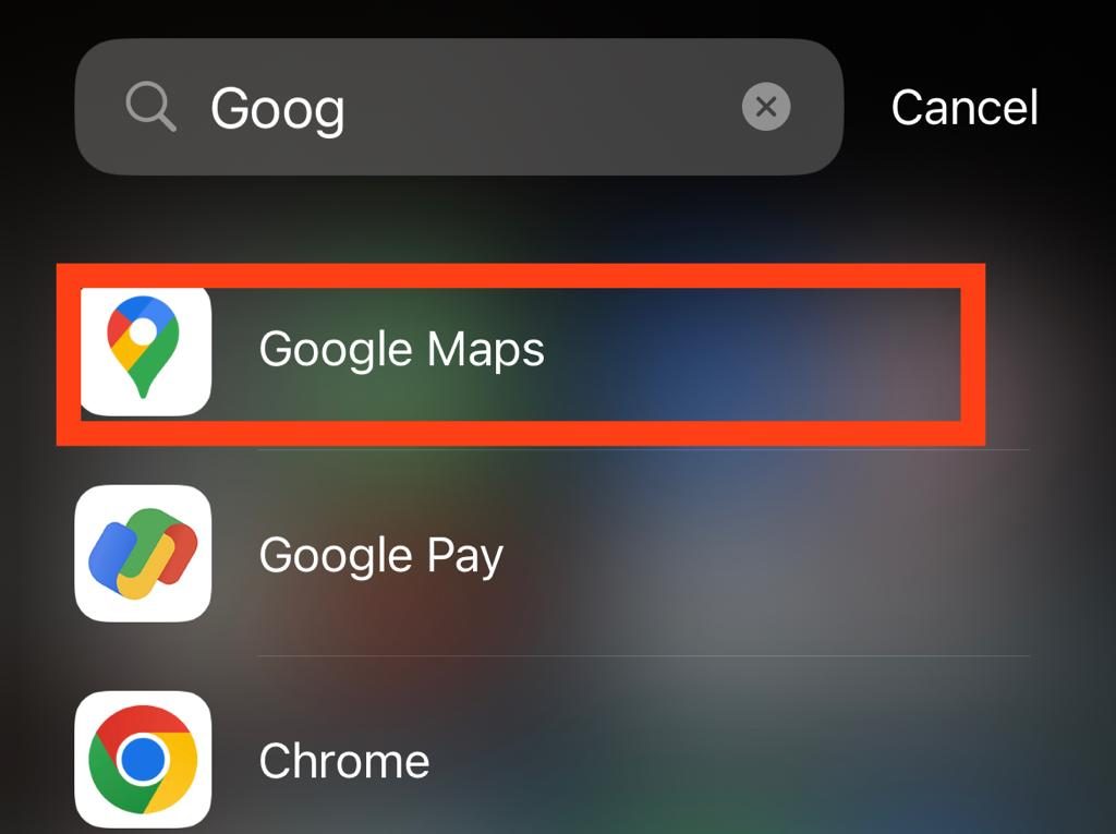 Google maps selection