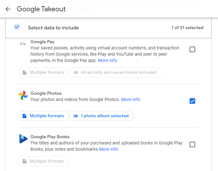Google Photos on Google Takeout