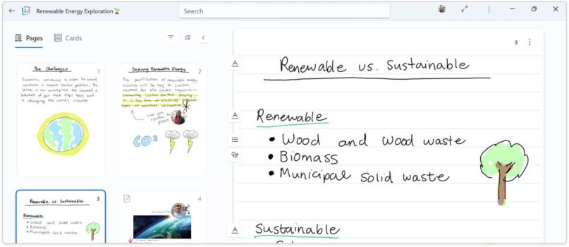 Microsoft Journal handwritten notes software