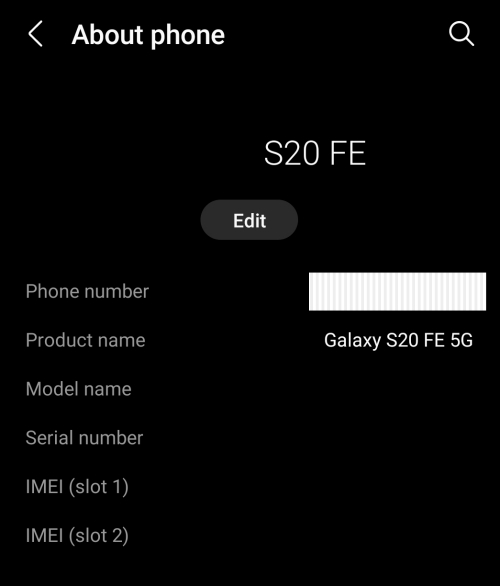 Phone number - Samsung