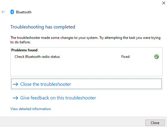 Troubleshooting results