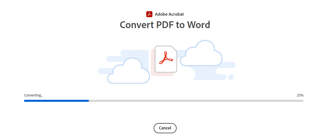 Adobe tool converting PDF to Word
