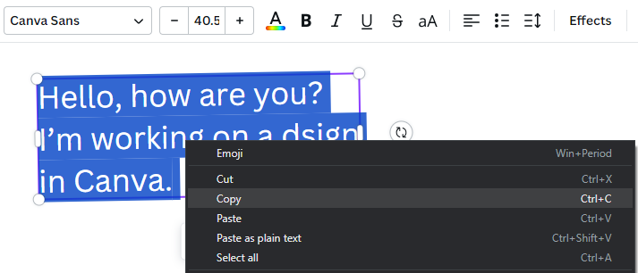 Copying text from textbox