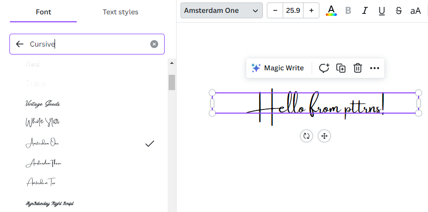 Cursive font suggestions