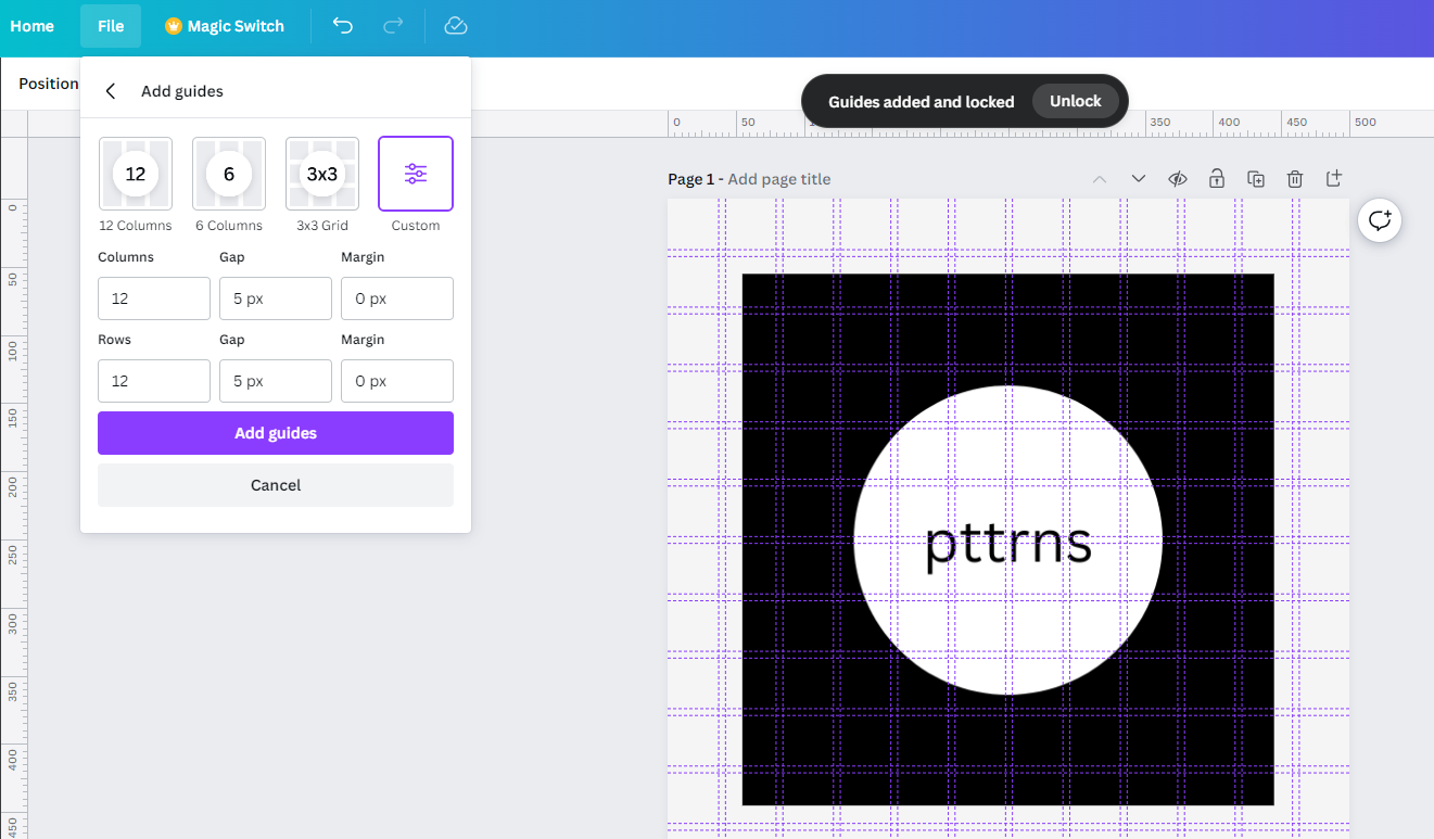 Custom grid lines added