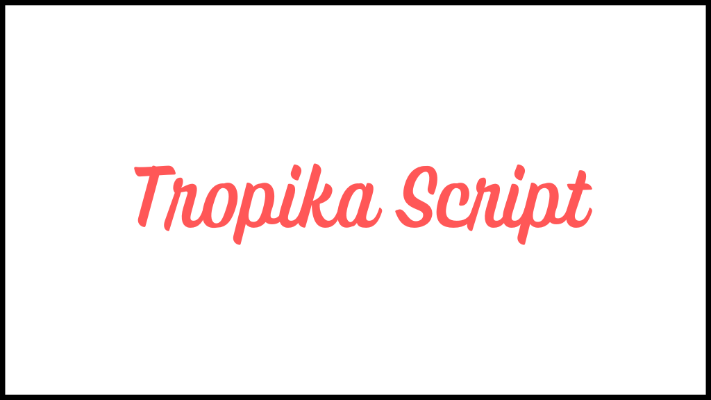 tropika script font in red