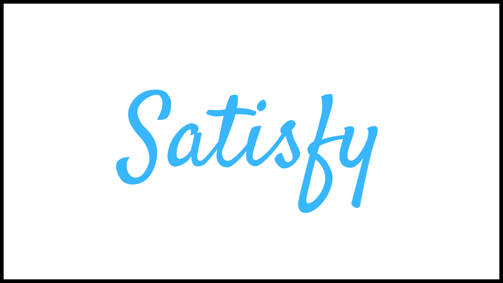 satisfy font in blue