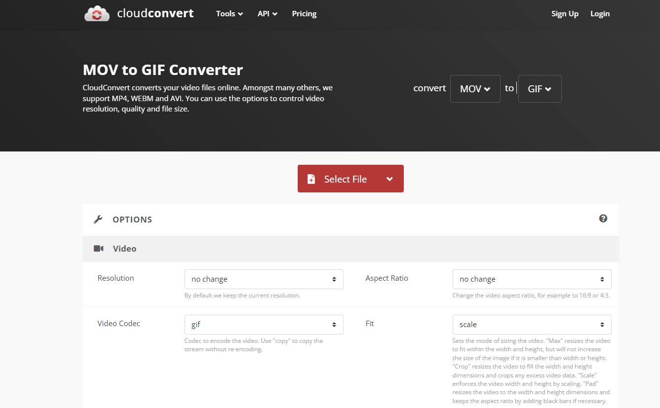 MOV to GIF converter