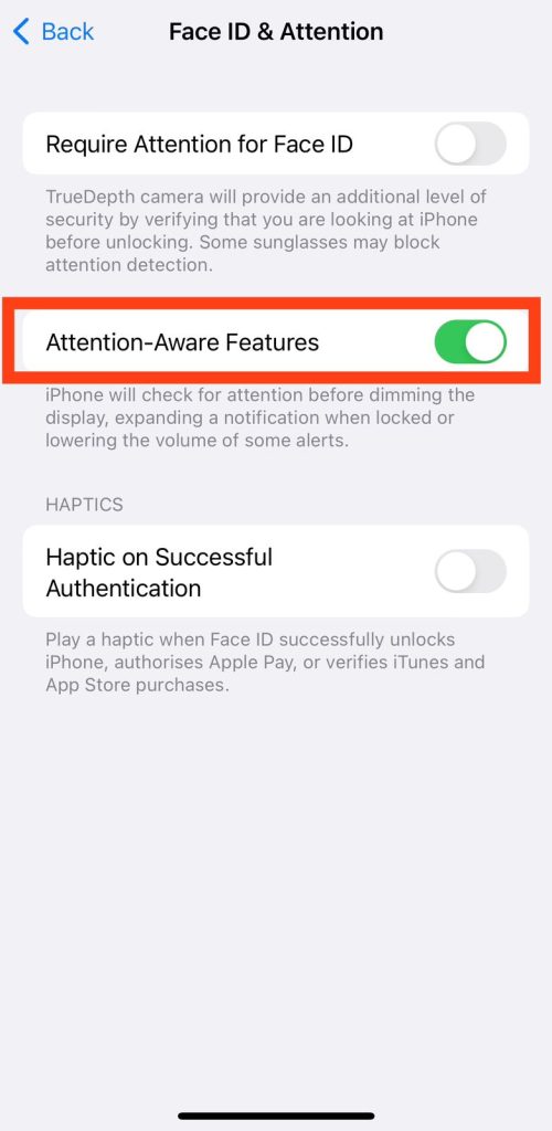 Attention aware features