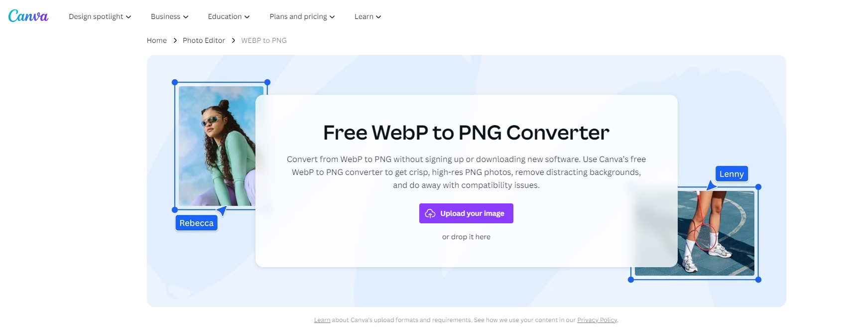 Canva WebP to PNG converter