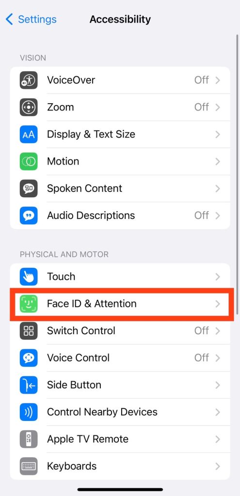 Face ID and attention