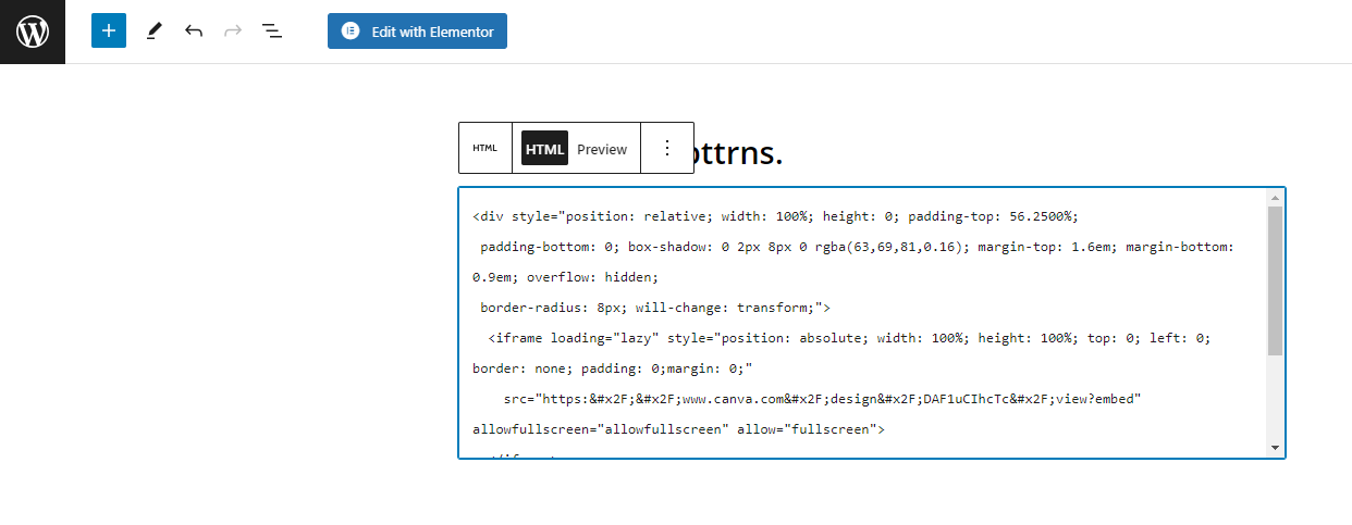 HTML embed code added