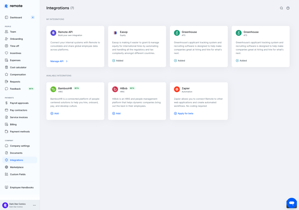 remote integrations 
