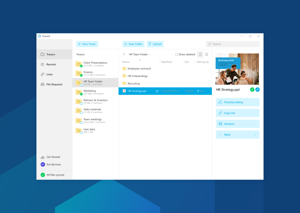 tresorit HR folder