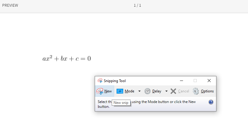 Use snipping tool to capture the equation