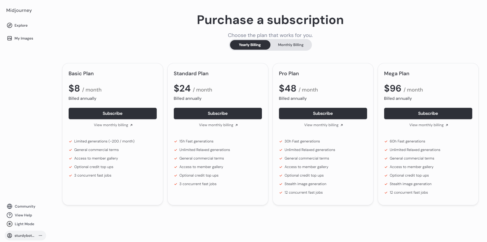 Purchase subscription