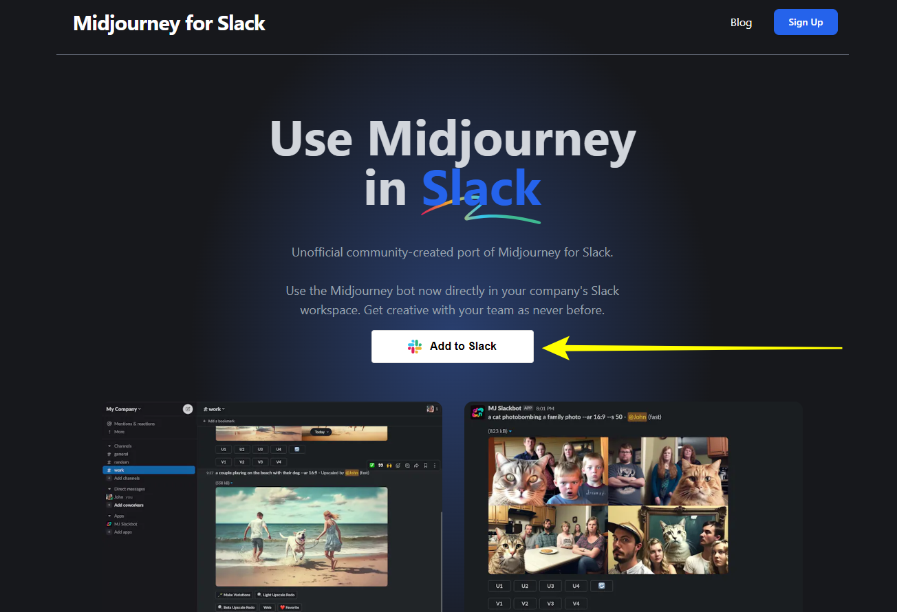 MJ Slackbot homepage