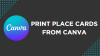 Print Place Cards From Canva