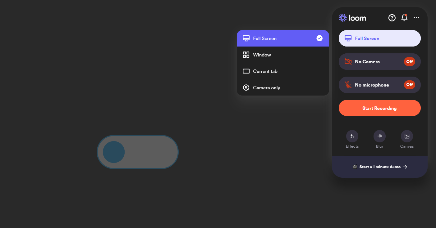 Select area to record