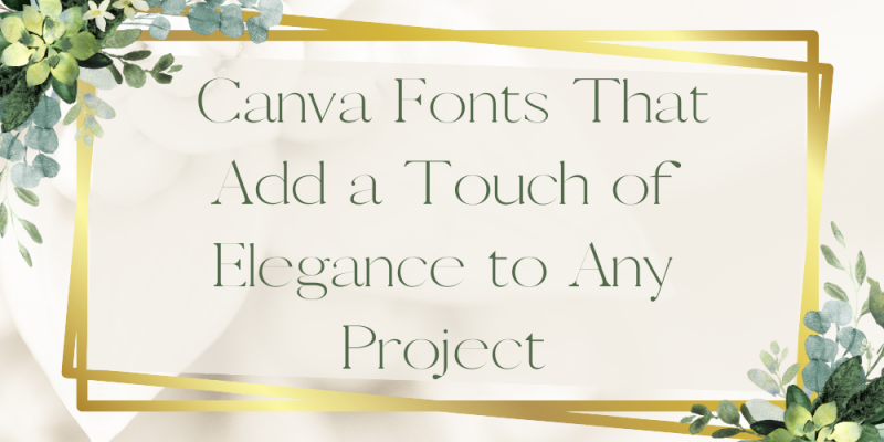 20 Most Elegant Fonts in Canva to Add Luxurious to Any Project